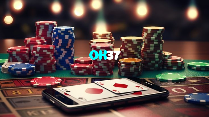 OK37 casino presented on mobile device in Pakistan with slots and live games